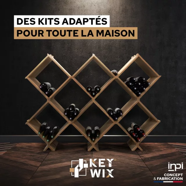 Découvrez les étagères KEYWIX, parfaites pour votre maison ! 🏠

Disponibles en trois modèles (carrés, longs, hauts), ces étagères en bois spécial vin s'adaptent à toutes les pièces : salon, cuisine, cave. 

Grâce au système breveté KEYWIX, les casiers s'emboîtent facilement sans colle, ni clou, ni vis, offrant robustesse et belle finition.

Où installerez-vous votre KEYWIX ?

#madeinfrance #keywix #caveavin