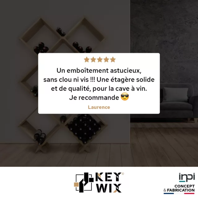 Votre avis compte pour nous ! 

Merci pour cet avis très positif Laurence.🤎

La satisfaction client est au cœur de nos préoccupations ! 

Faites comme Laurence, donnez-nous votre avis ! 👉 https://www.facebook.com/keywixconcept/

#avisclients #madeinfrance #keywix #stockage #caveavin #mobilierdesign